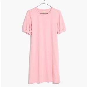 Pink Madewell T-shirt dress with puffy sleeves